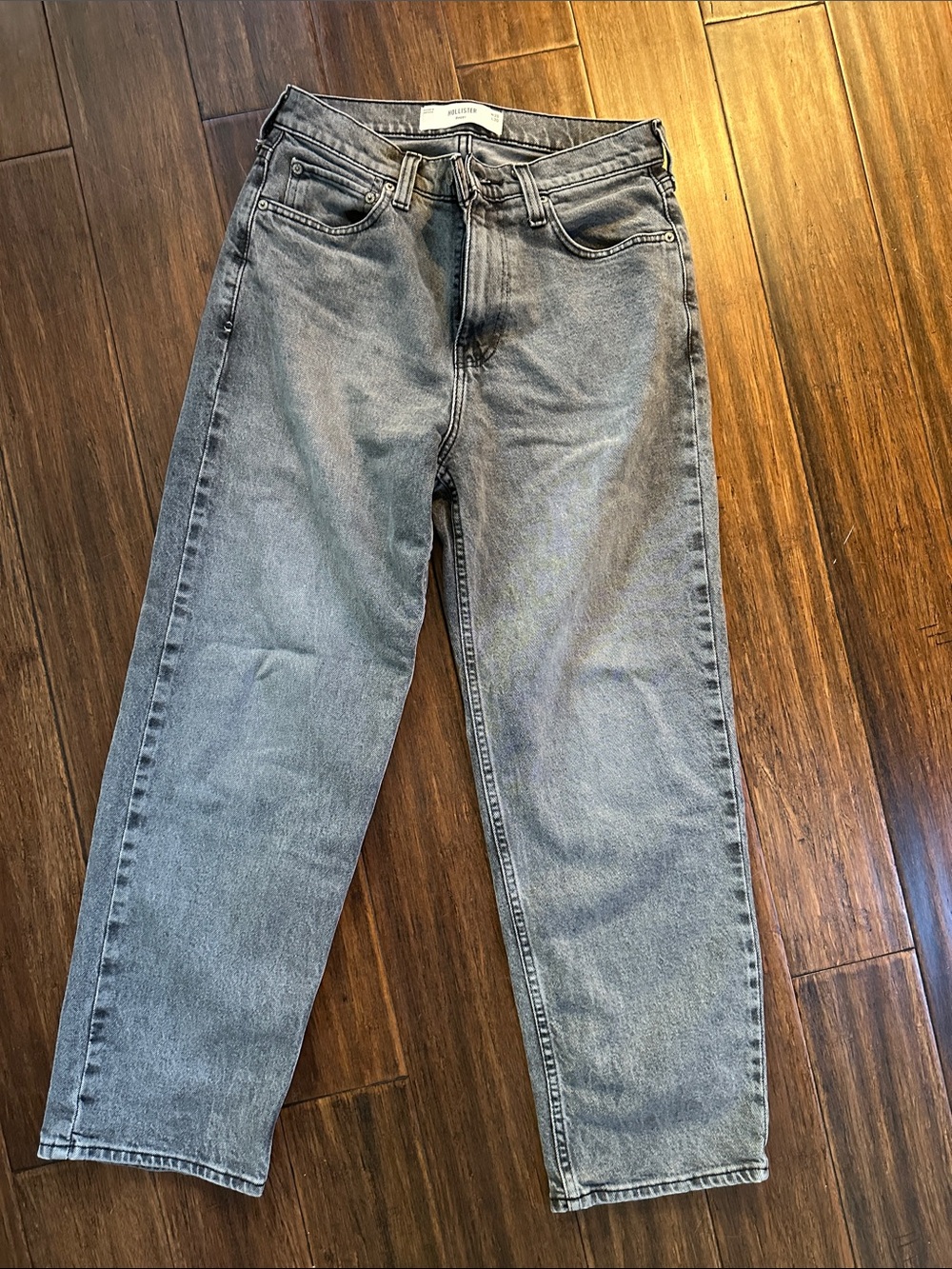 Hollister Men's Washed Black/gray Relaxed Baggy Jeans